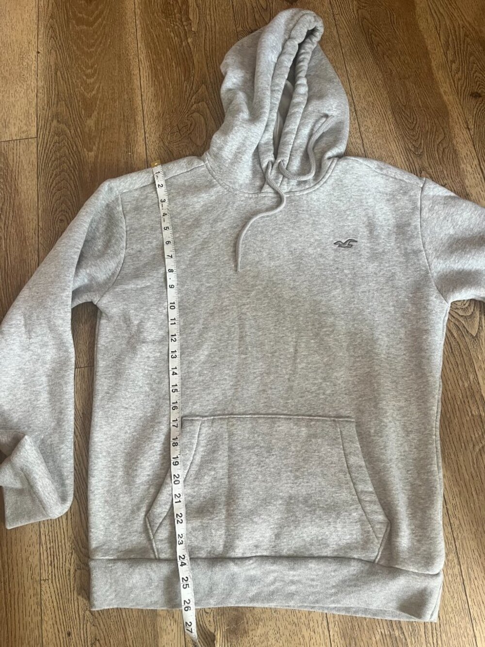 Hollister Men’s (unisex) Pullover Fleece Hoodie Logo Sz M Heather Grey - Picture 4 of 8